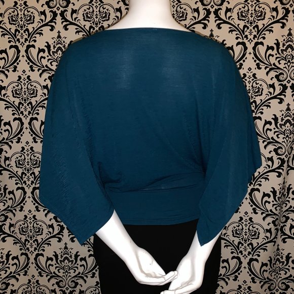 3/4 Loose Sleeve Turquoise Top Plus Size 1X - Picture 5 of 6